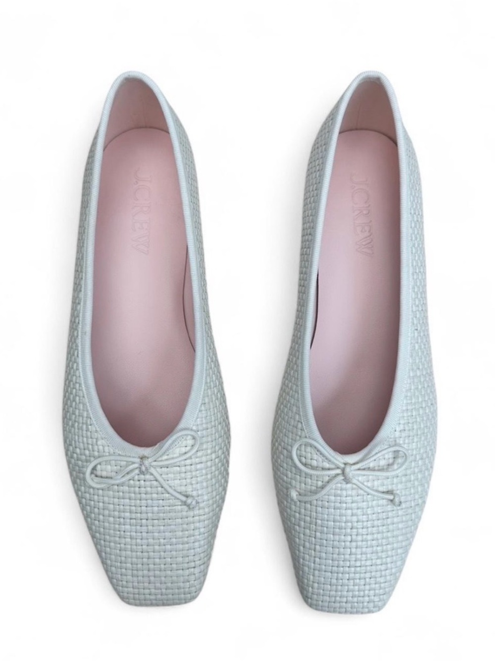 J. Crew Women's White Woven Ballet Flats NWT